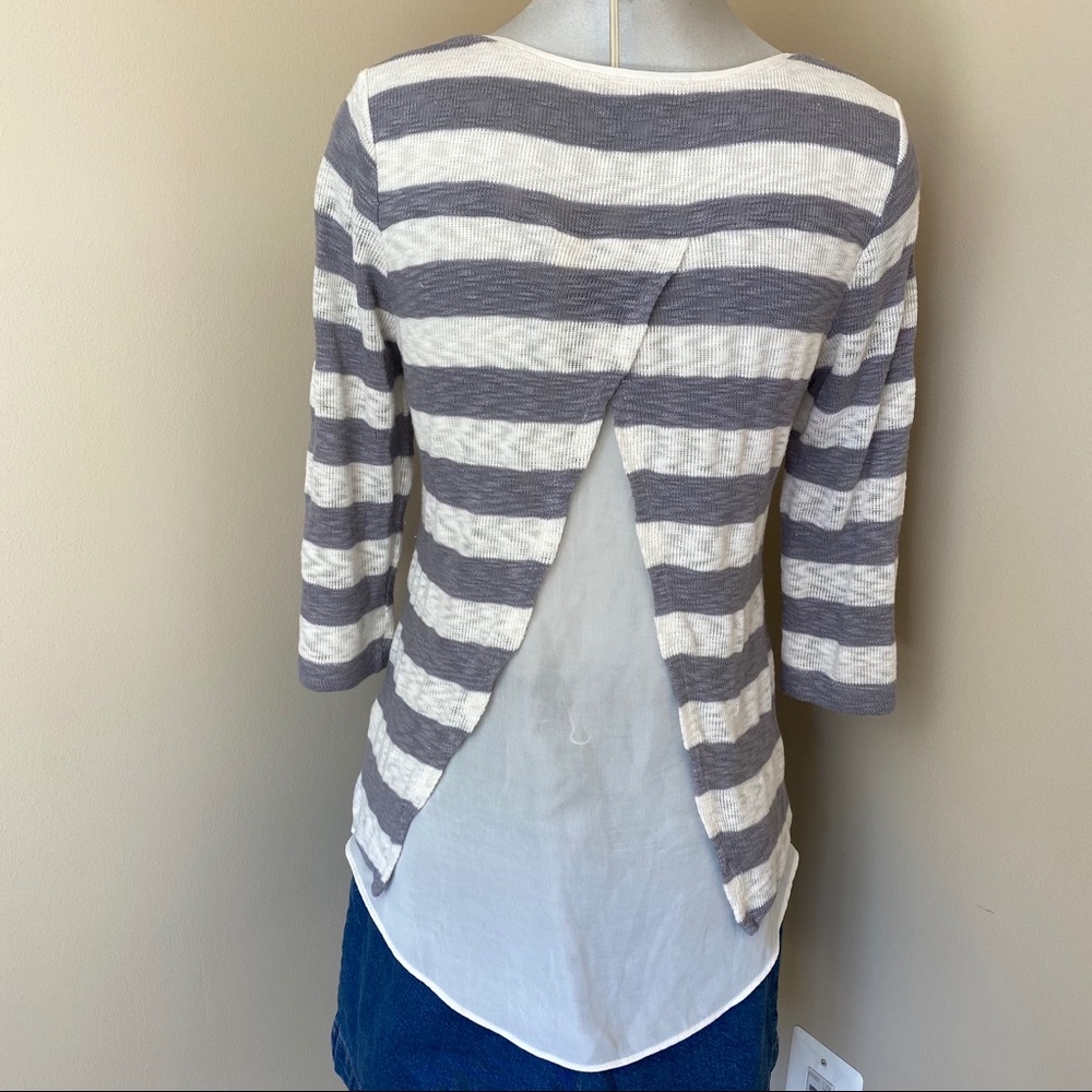 White House Black Market stripe Long Sleeve Top - Picture 4 of 6